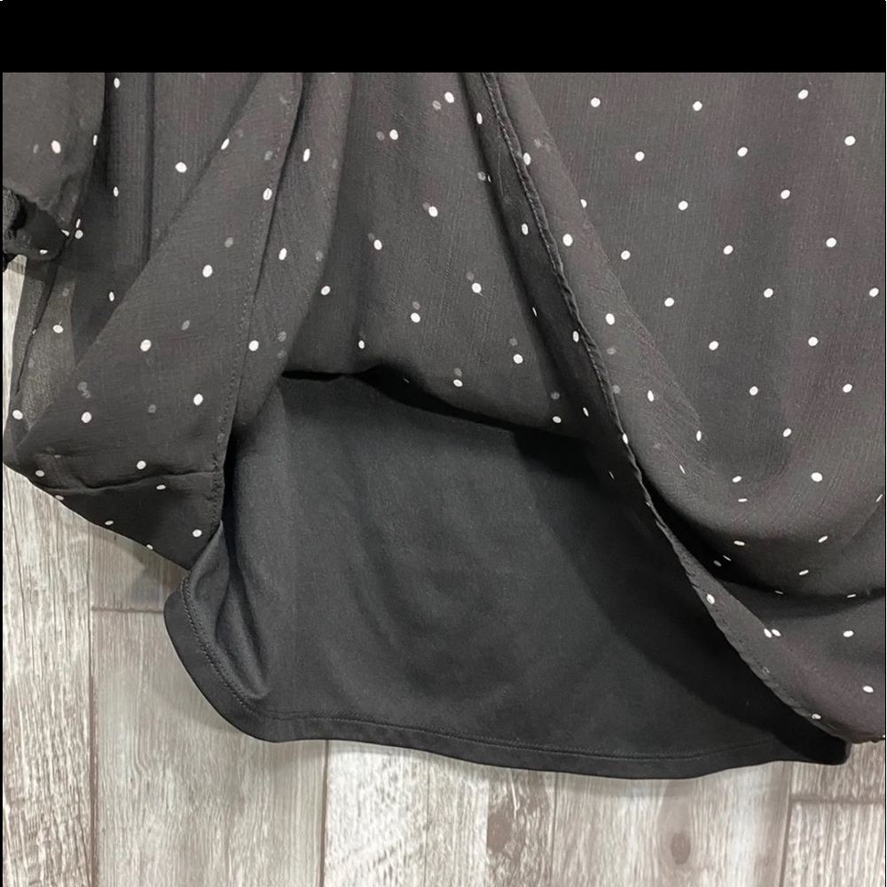 Plus Torrid Dot Chiffon Ruffle Sleeve Top - Picture 5 of 8